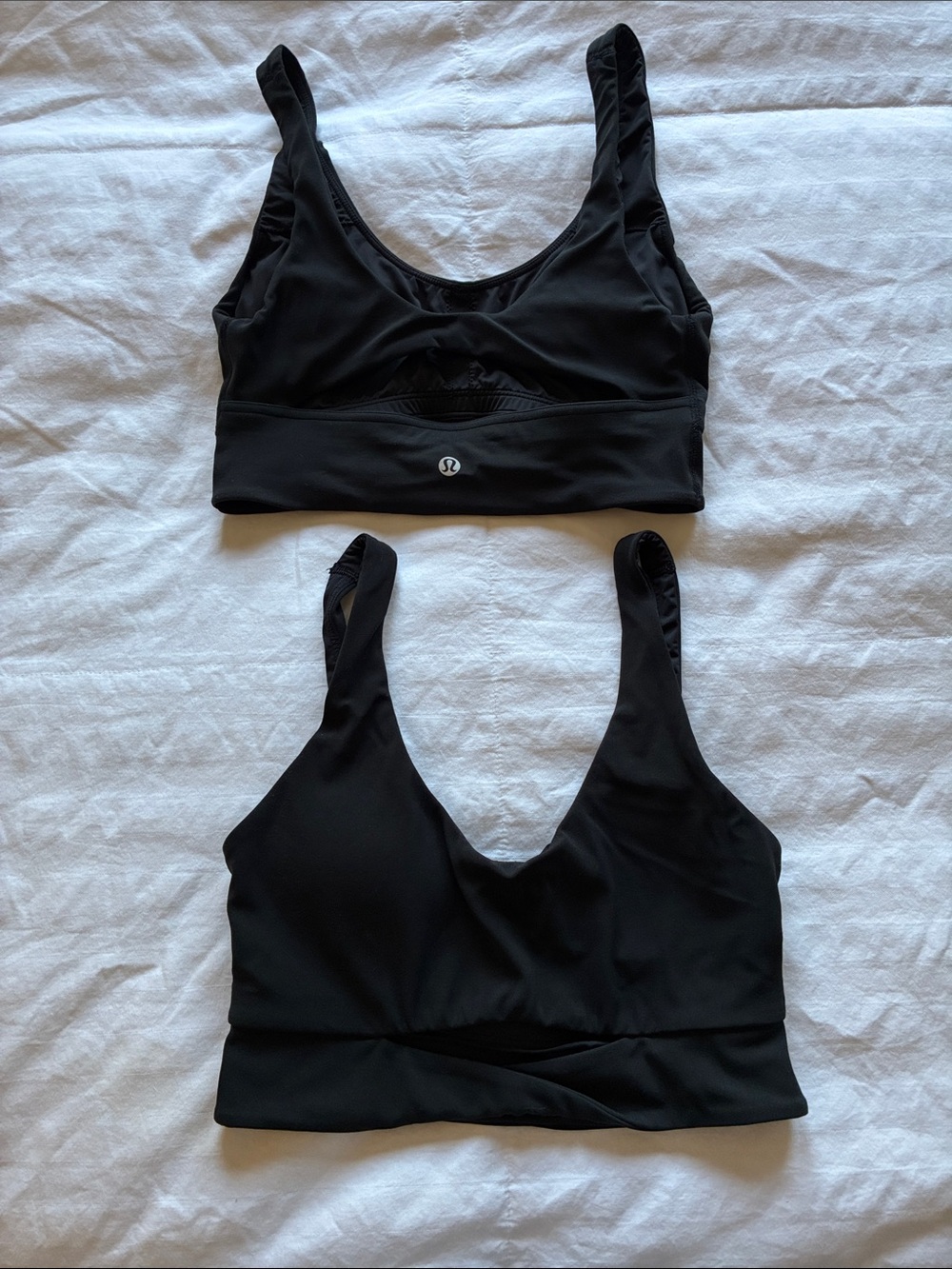 lululemon athletica Black Scoop Neck Sports Bras - Set of 2 in perfect condition
